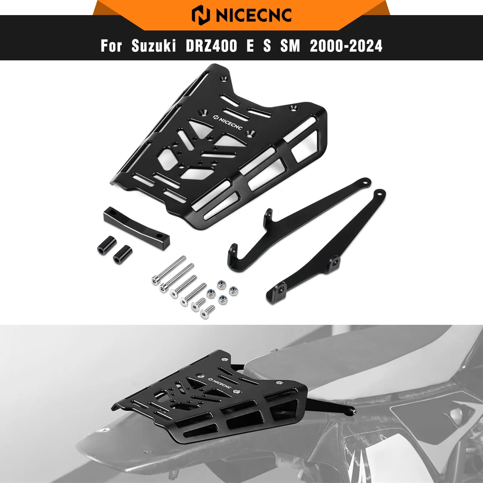 Portapacchi posteriore per moto Portapacchi posteriore per Suzuki DRZ400S DRZ400SM DR-Z 400S 400SM 2000-2024 2023 2022 Top Case Bagagli morbidi