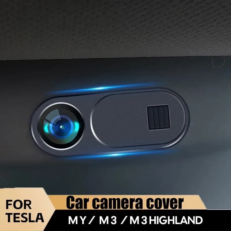 Car Camera Privacy Cover for Tesla Model 3 Y Sliding Protective Film for webcam compatible with tablet, laptop interior