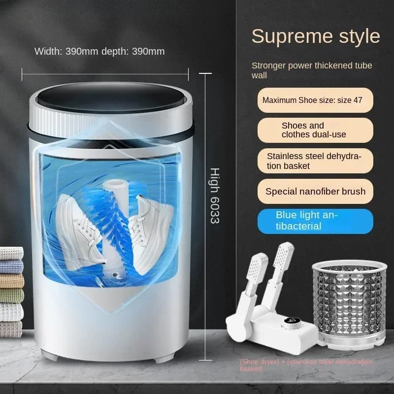 Lavatrice per scarpe 220V Macchina per lavare e asciugare le scarpe con spazzola piccola per uso domestico completamente automatica CCA