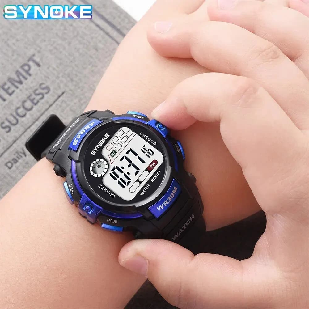 SYNOKE Student Kids Digital Watch Sports Waterproof Boy Electronic Watch Shock Resist Multifunctional Luminous Fashion