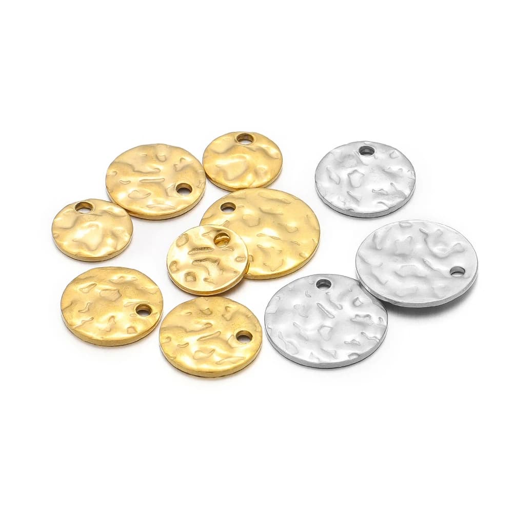 20 Pezzi Ciondoli Rotondi in Acciaio Inossidabile Placcato Oro, Piccole Etichette per Creazione di Gioielli Fai-da-Te, Bracciali e Collane
