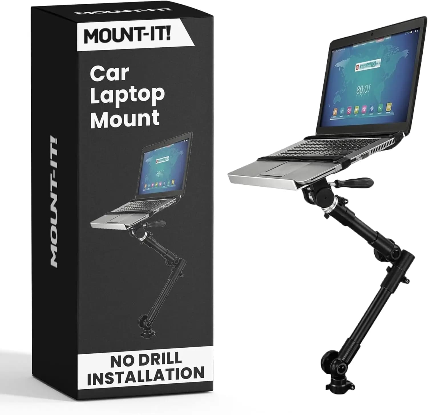 Supporto regolabile per laptop da auto per laptop da 12-15,4 pollici fino a 9 libbre, supporto per sedile passeggero con movimento completo