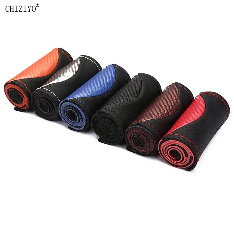 Braided car cover decoration in carbon fiber microfiber with needles thread joint covers sports fashion 38cm