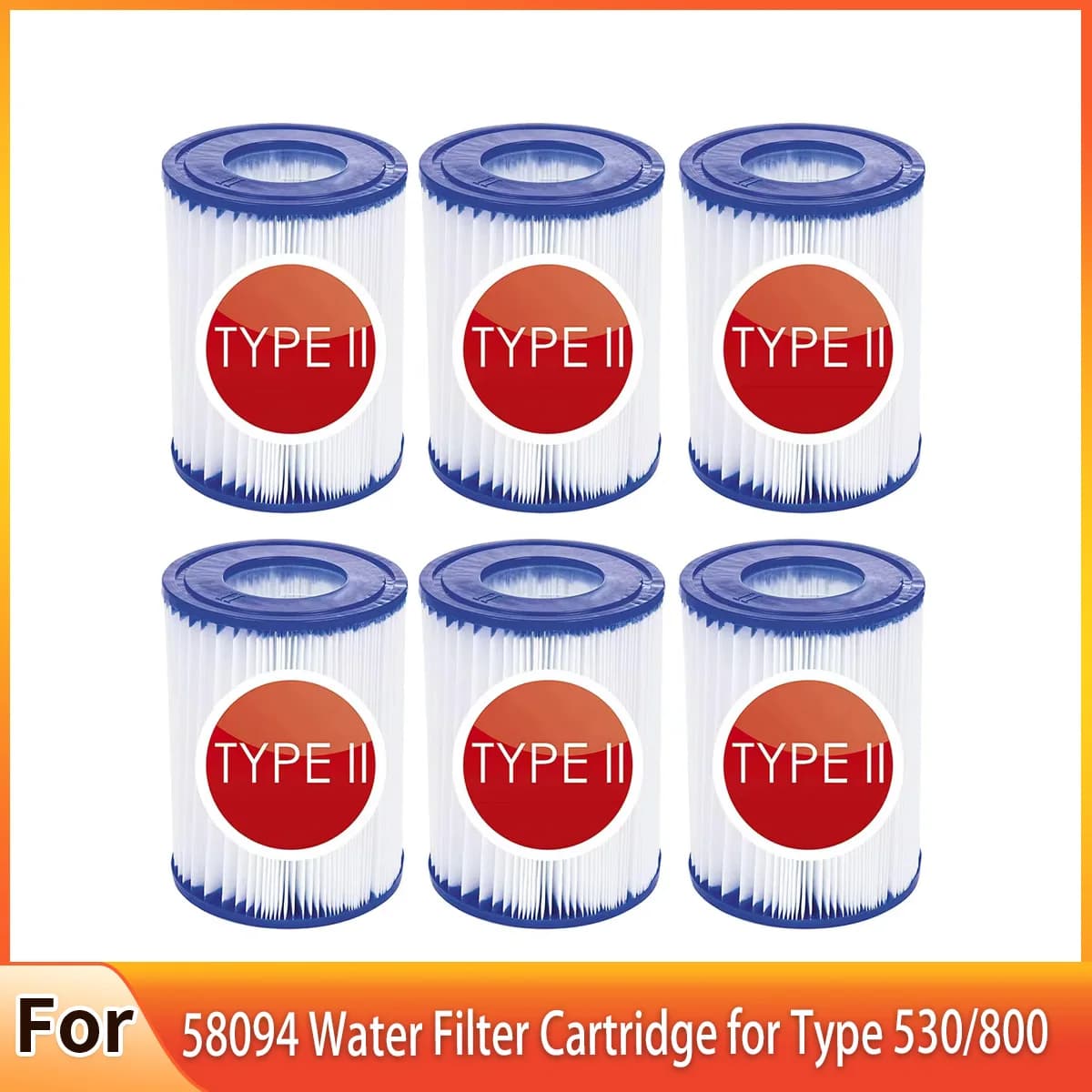 Filtro dell'acqua per cartuccia del filtro dell'acqua 58094 per pompa filtro tipo 530/800 Gal Filtro Hepa per Intex AB, 10,6x13,6 cm