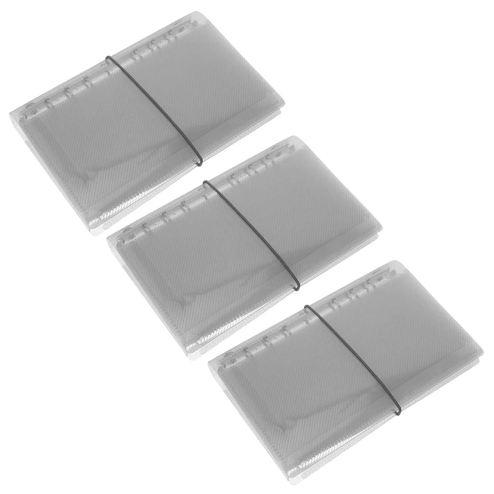 Set di 3 Copertine Trasparenti A6 per Quaderno con Elastico, Organizer ad Anelli, Agenda, Diario, Cartella con Tasche Ricaricabili