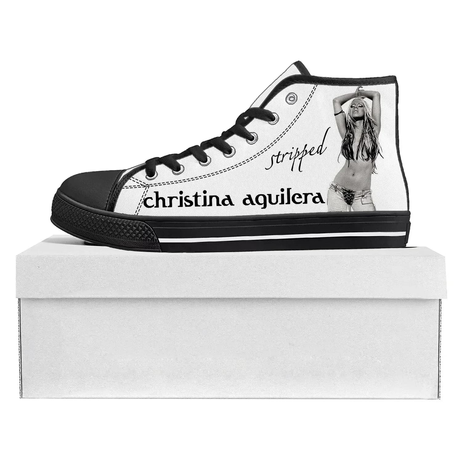 Christina Aguilera High Top High Quality Sneakers Mens Womens Teenager Canvas Customized Sneaker Casual Couple Shoes Custom Shoe