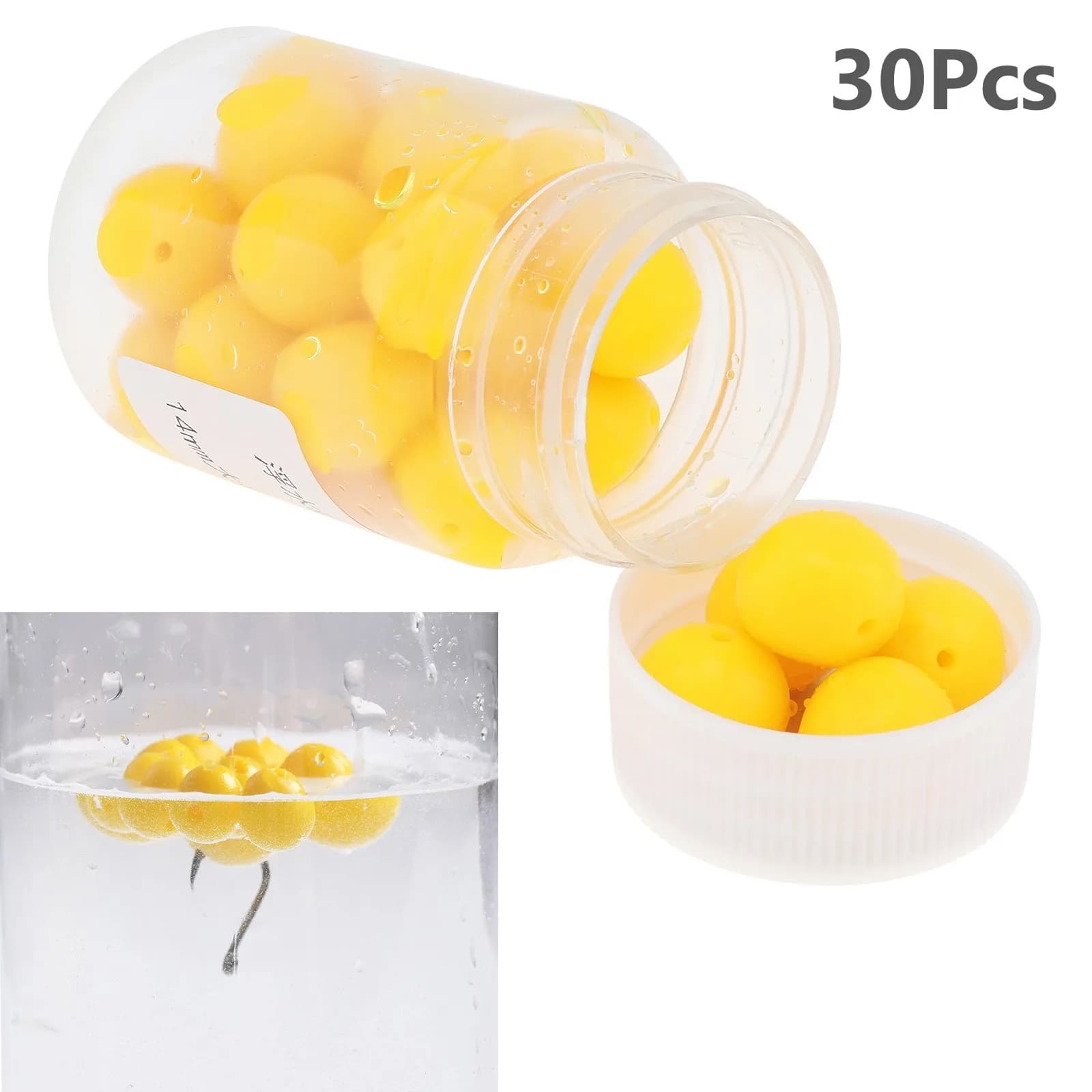 30 pz/set 10mm 14mm Bal Galleggiante Simulazione Falso Aroma di Mais Richiamo Morbido per la Pesca Alla Carpa/Tratta con Foro, Bel Profumo Esche