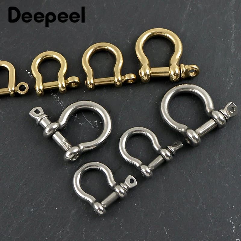 2/5 Pezzi Fibbia a U in Metallo da 6-10mm, Anello a D per Borsa, Chiusura per Cinghia Borsa, Fibbie Regolabili Staccabili, Accessori Hardware