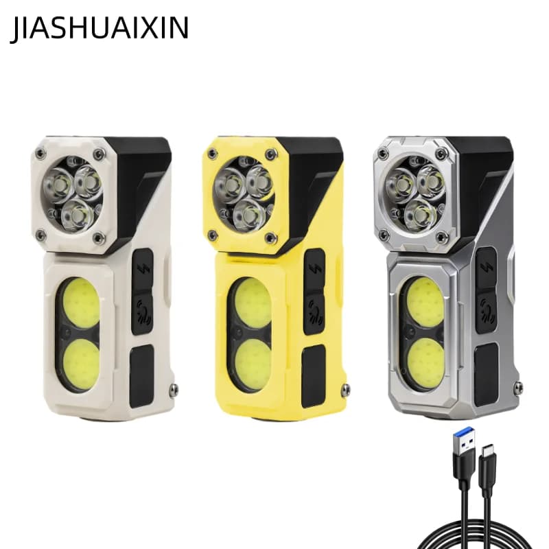 Nuova Cintura Luminosa Multifunzione con Clip e Display Digitale, Ricarica USB, Lampada Frontale Portatile a Induzione con 90° di Inclinazione ° Testa Pieghevole