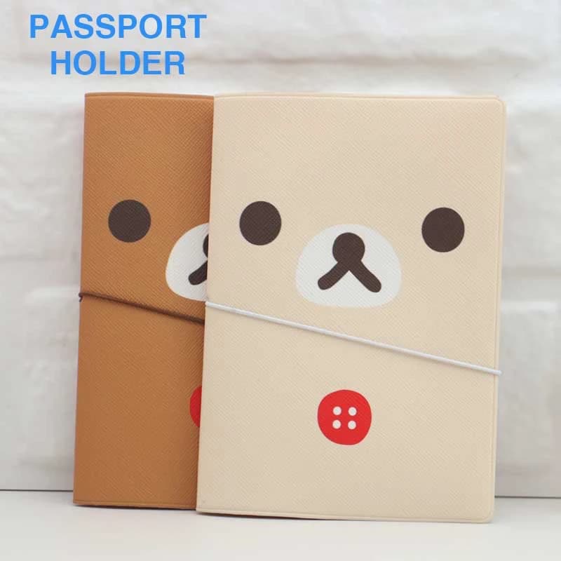 Custodia protettiva per passaporto con cartoni animati Lazy Bear Portafoglio per documenti da viaggio Borsa funzionale in morbida pelle PU per uomini e donne