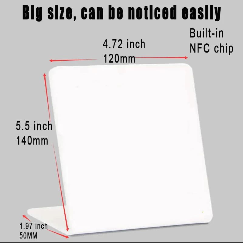 Espositore da tavolo NFC vuoto bianco NTAG215 Chip PVC superficie opaca NFC Scan Code ristorante Card sito web personale