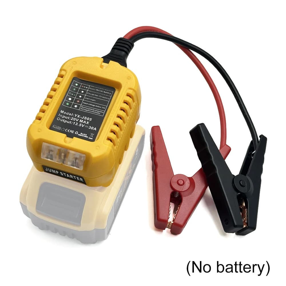 NUOVO Adattatore per avviamento di emergenza per auto per DeWalt 18V Batteria al litio Booster Cavo per auto Alimentazione di emergenza con clip Accessori auto