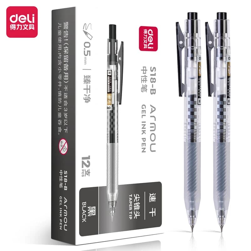 4/8 pezzi Deli 0.5mm penna firma nero rosso inchiostro gel ad asciugatura rapida penna scuola studente forniture per ufficio cancelleria