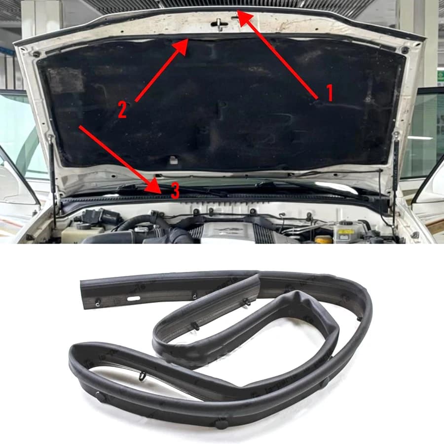 1Pc Hood Weather Stripping Hood Weatherstrip Rubber Seal For Land Cruiser LC100 1998-2007 53183-60071/53381-60041/53383-60031
