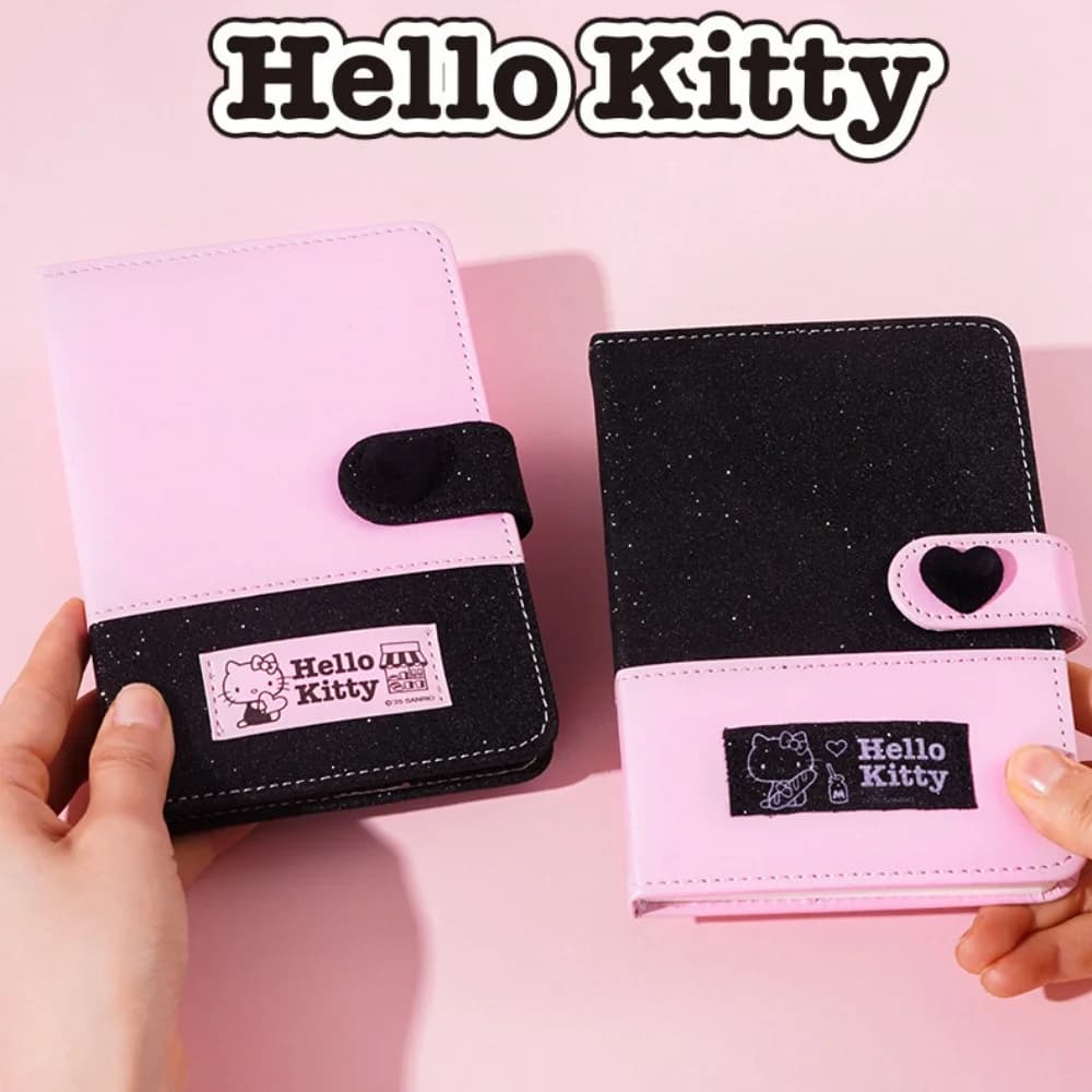 Genuine Sanrio Hello Kitty A6 PU Notebook Cartoon Kt Cat Magnetic Heart Buckle Planner For Study Journaling School Stationery