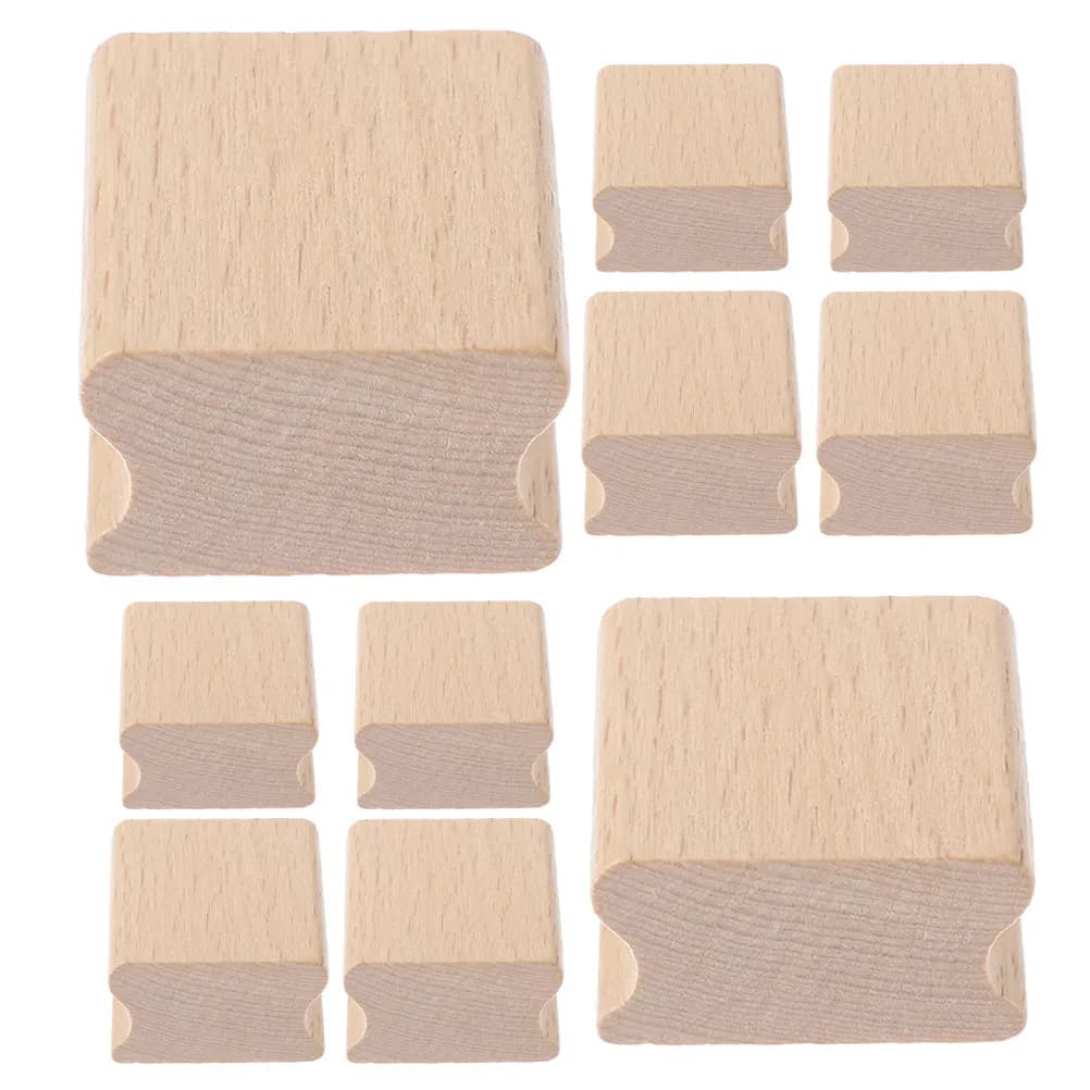 10 Pezzi Blocchi per Timbri in Legno di Faggio Scanalati, Base Vuota per Stampa, per Fai da Te, Scrapbooking, Sigillatura Documenti, Timbri Fatti a Mano