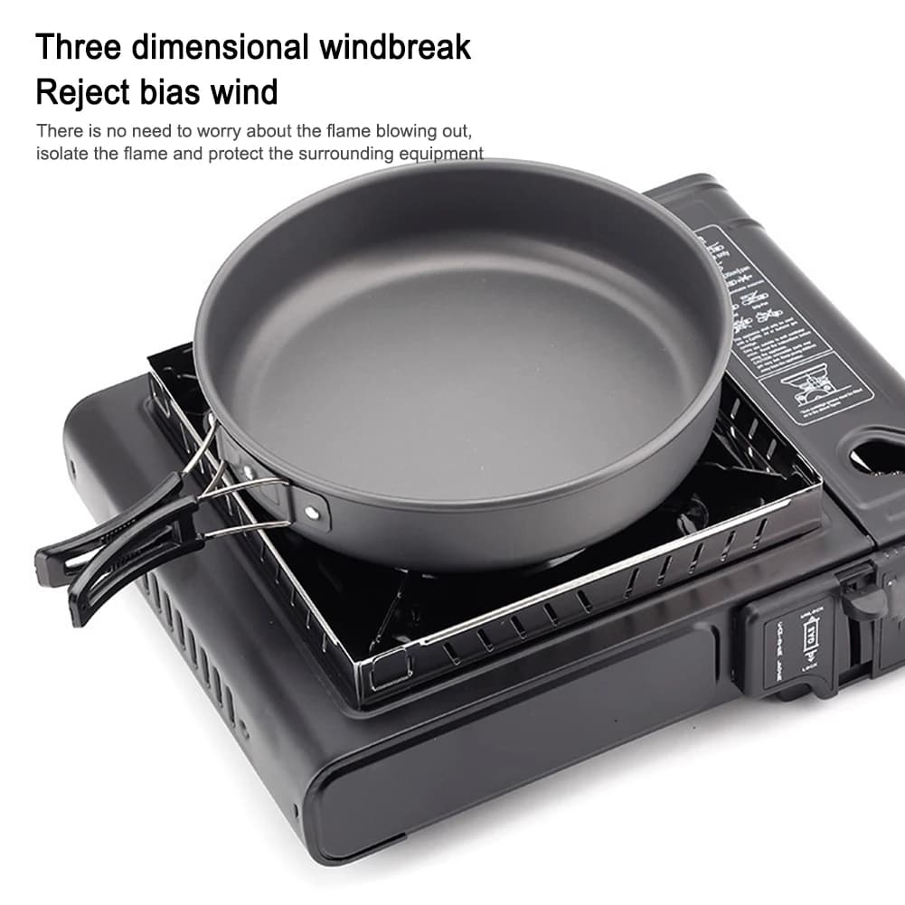 Windscreen for field stove Detachable gas cooker Windproof protection Stainless steel outdoor wind protection Portable kitchen accessories