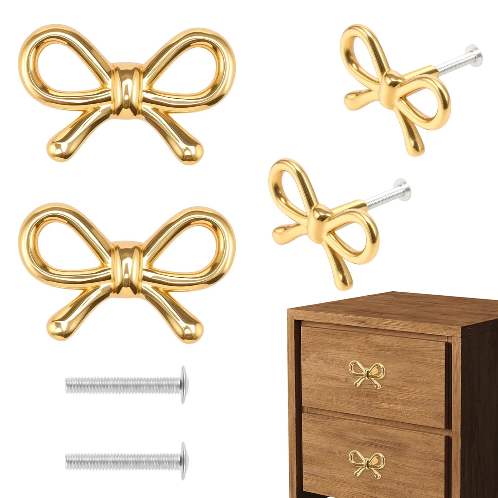 2/4/6 pezzi manopole per cassetti a forma di arco maniglie per mobili in ottone dorato con viti maniglie per armadi decorativi per cassettiere guardaroba