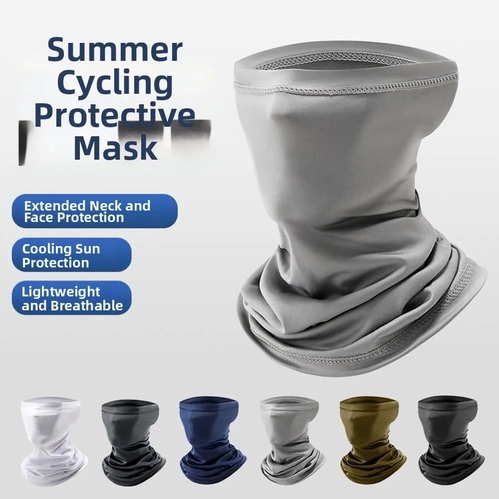 Maschera Sportiva Ciclismo Asciugatura Rapida in Seta Ghiaccio Traspirante Sciarpa Viso Protezione UV Antipolvere Bandana Estiva