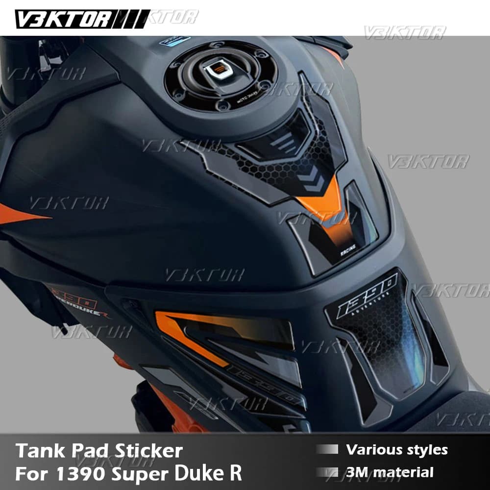 Motorcycle Relief Carro Armed Fuel Carpet Sticker Gas cap Oil 3D Decal Protective cover Waterproof for KTM 1390 Super Duke R EVO 2024