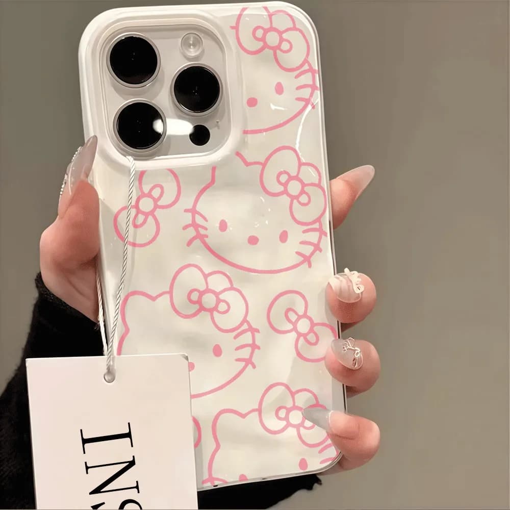 Custodia Protettiva Rosa Carina Hello Kitty Antiurto per iPhone 17 16 14 13 12 11 Pro Max Plus iPhone 17 Air Opaca Antiscivolo Anti-piega