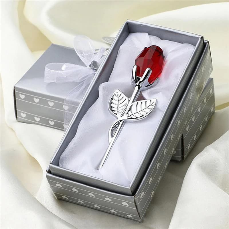 6 colors crystal rose figurines of handcrafted flowers Valentine's Day gift for lovers souvenir wedding decoration for home