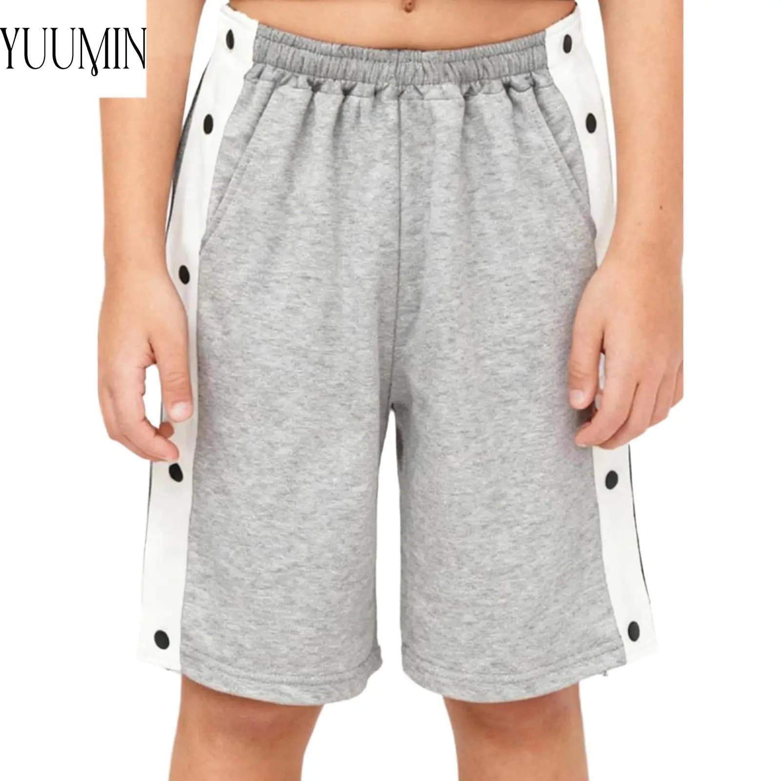 Men's Sports Shorts Side Shorts Ripped Shorts Elastic Belt Basketball Shorts for Running Cycling Jogging Training