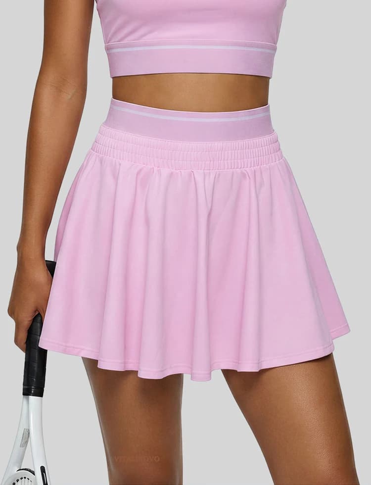 Flowy Ruffle Women's Tennis Golf Skirts with Pockets Double Layer High Waisted Skirts Shorts for Athletic Skorts Sports Running