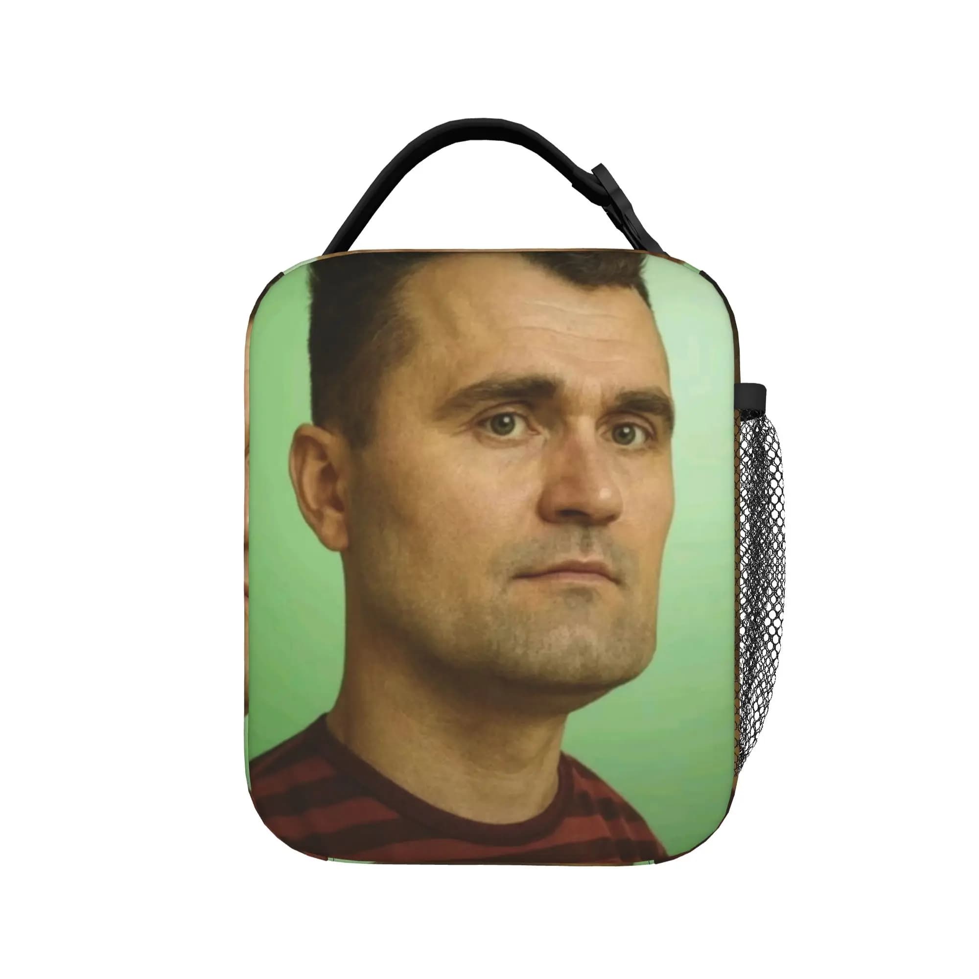 Bart Charlie Kirk Meme Borsa termica per il pranzo, grande, riutilizzabile, borsa termica, borsa per il pranzo, per viaggi universitari, uomini e donne