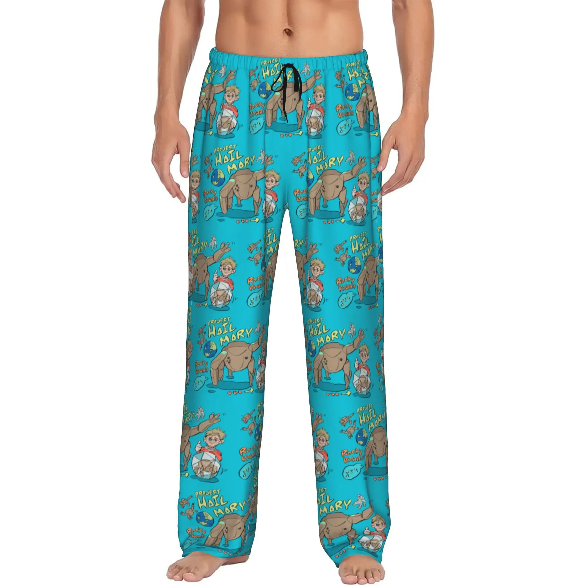Pantaloni del Pigiama Personalizzati P-Project Hail Mary per Uomo, Pantaloni da Notte Elasticizzati con Tasche