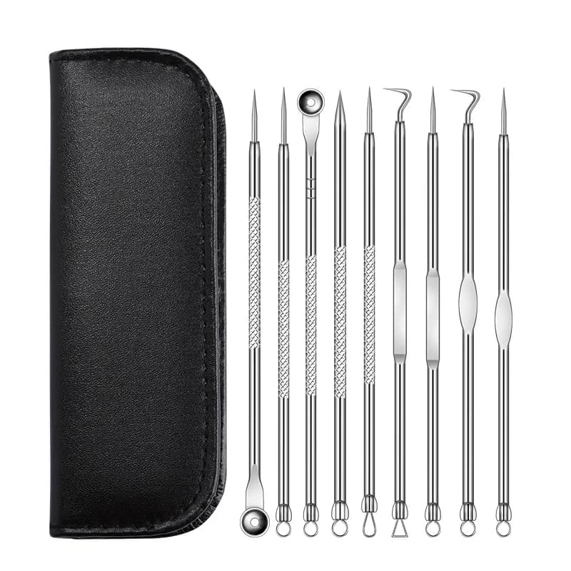 Acne Blackhead Remover Needle Tools Set Blackhead Tweezer Pimple Extractor Stainless Steel Blackspot Removal Skin Care Tool