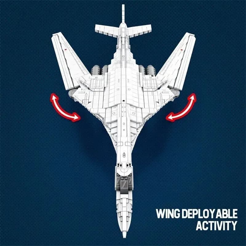 Reobrix 33036 RU Tu-160 Strategic Bomber Building Block White Swan Fighter Brick Assembly Education Children Toys Christmas Gift