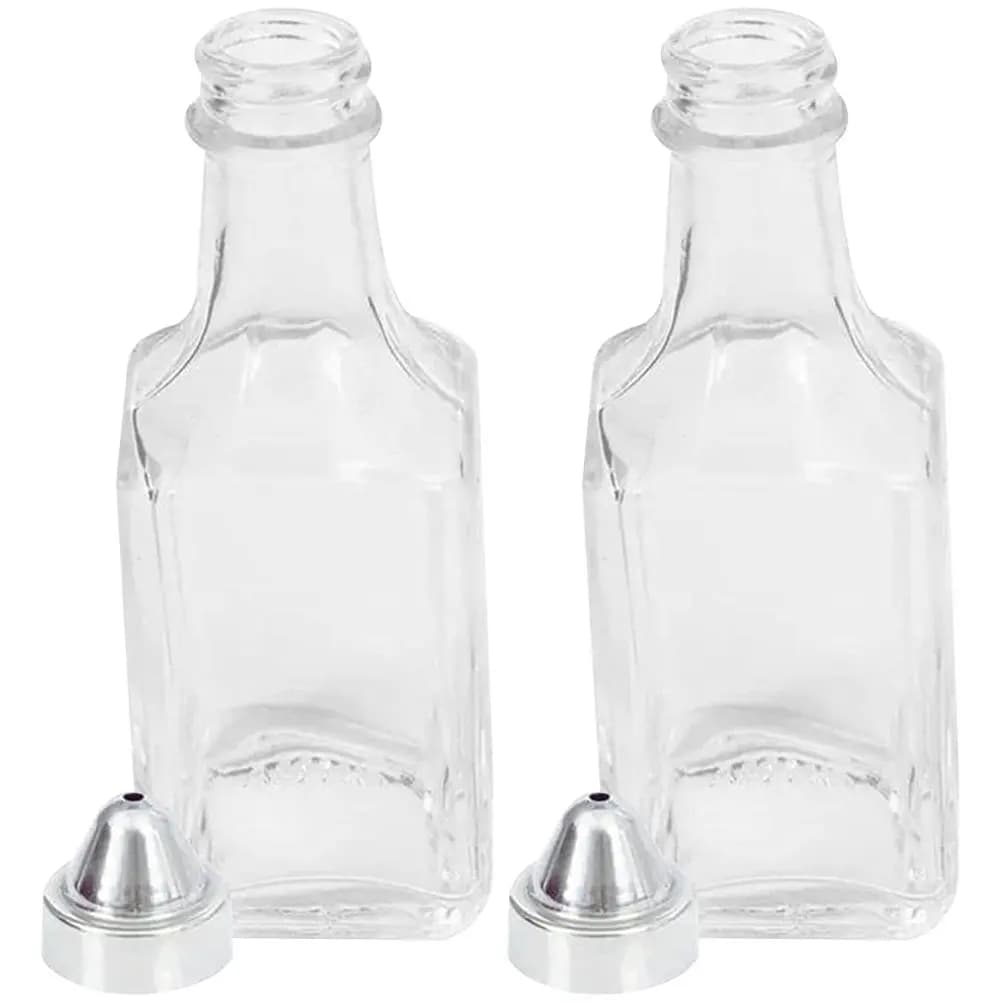 Set di 2 Dispenser in Vetro per Olio e Aceto, Eleganti Bottiglie da Cucina con Fondo Liscio per Condimenti e Salse