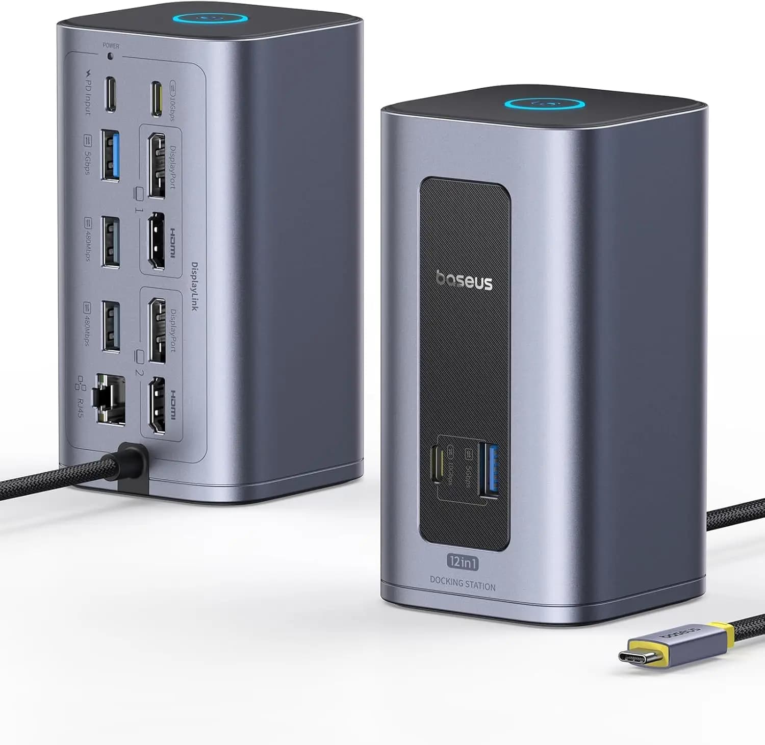 Docking Station per Laptop 12-in-1 con Supporto per Doppio Monitor, HDMI 2K, USB 10Gbps, PD 100W per macOS/Windows