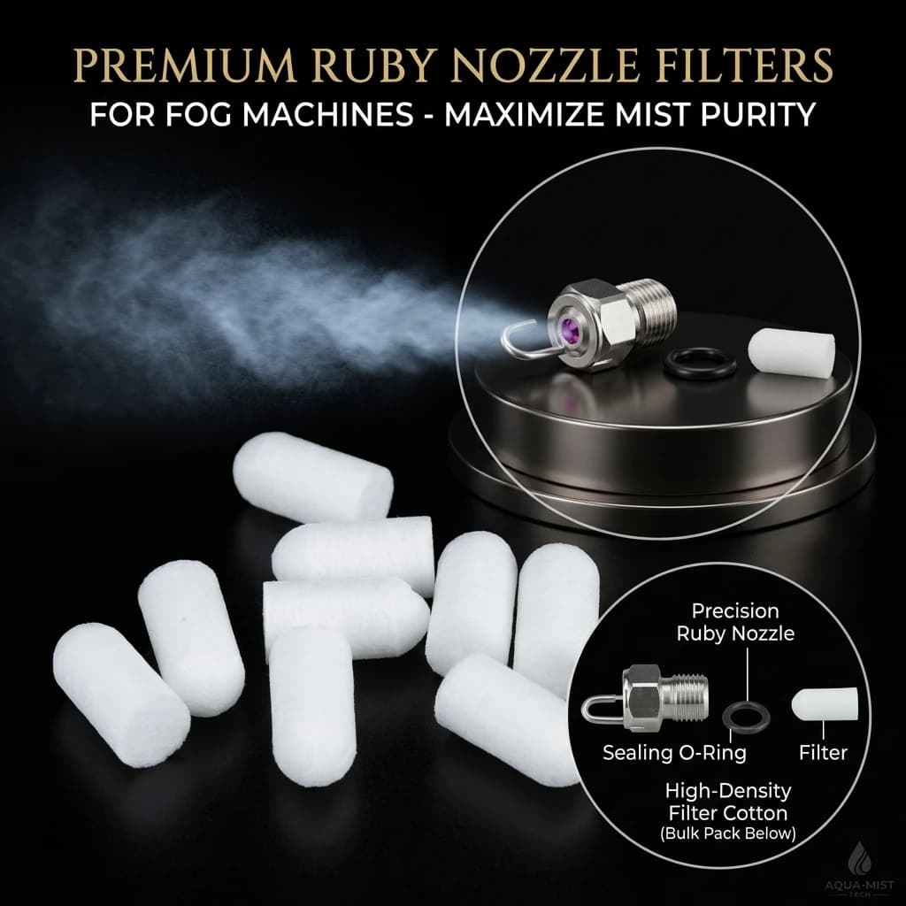 1000Pcs 1/8 Inch High Pressure Fog Misting Nozzle Filter Cotton Filter Net FW Series Accessories For Cooling Humidification