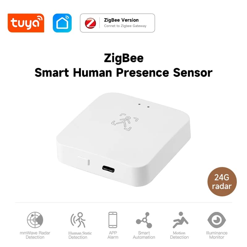 Sensore di presenza umana iHseno Tuya Zigbee Rilevamento radar a onde millimetriche da 24 GHz App di nuova tecnologia Controllo remoto tramite Smart Life