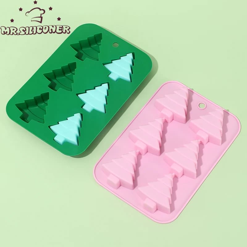 Albero di natale stampo per torta in Silicone Bakeware strumenti per decorare la cottura stampi per muffola di sapone per CupCake al cioccolato stampi per vassoio per gelato