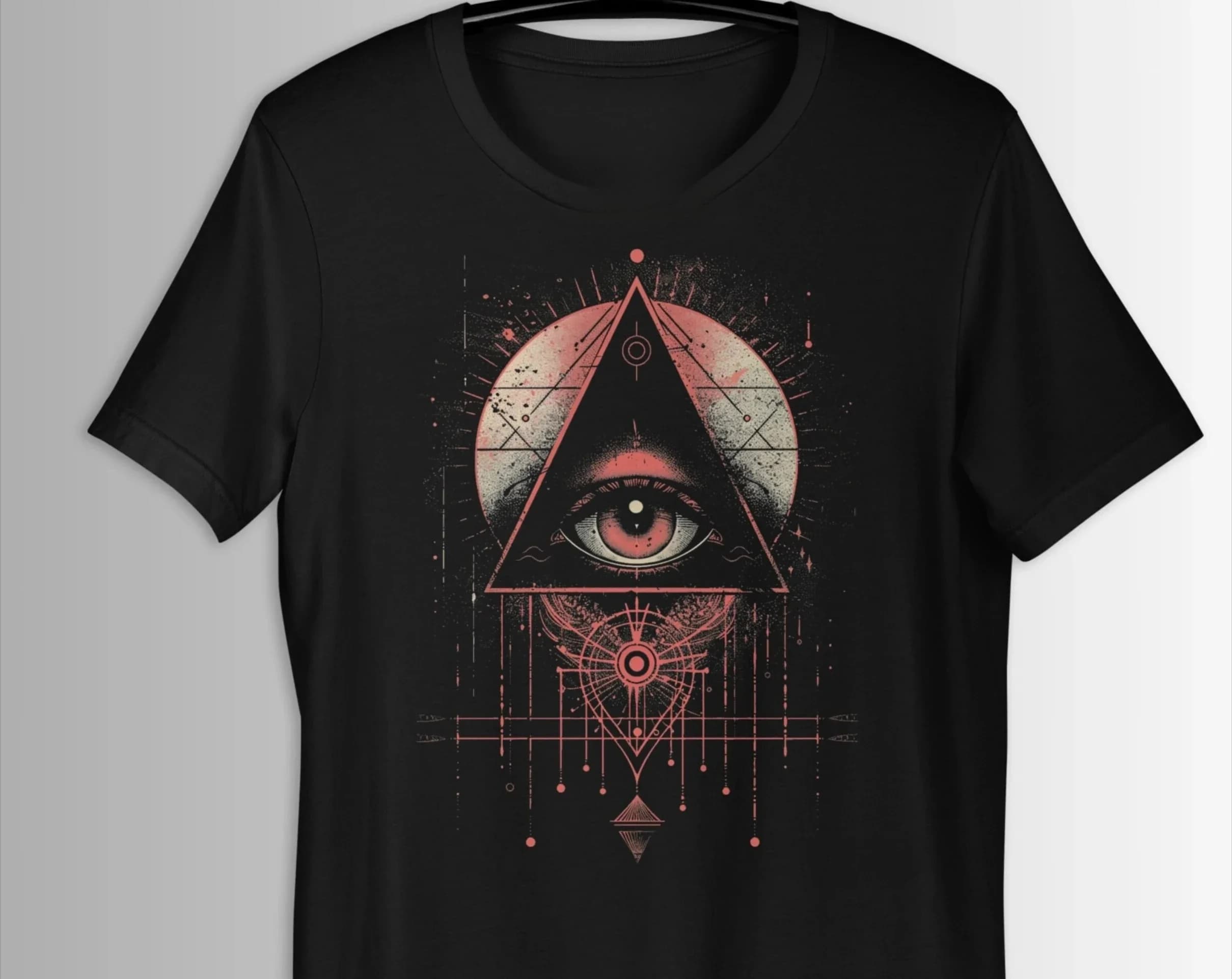 Evil Eye T-Shirt: Gothic Occult Graphic Tee Graphic T Shirts Retro Streetwear High-quality Crew-neck Short-sleeved Men's T-shirt