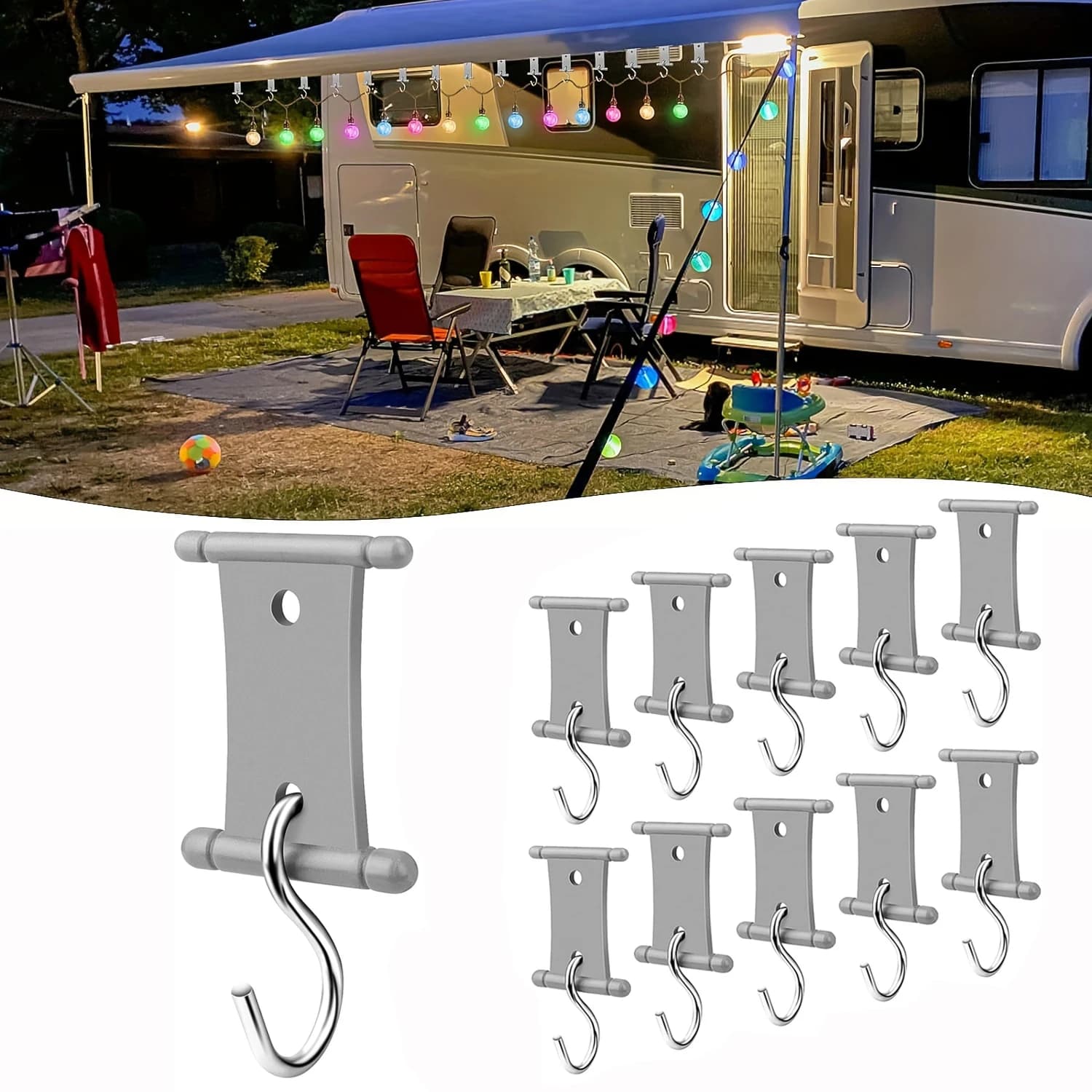 4/8 Pieces, RV Curtain Clips, Caravan Light Hooks, Camper Accessories, Outer Supplies