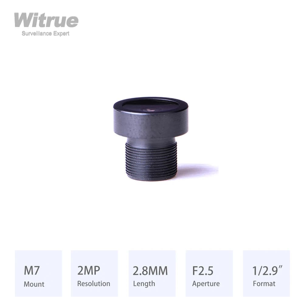 Witrue M7 * P0.35 CCTV Lens 2.8MM HD 1080P apertura F2.5 formato 1/2.9 "con filtro IR 650nm per Mini telecamere di sicurezza di sorveglianza