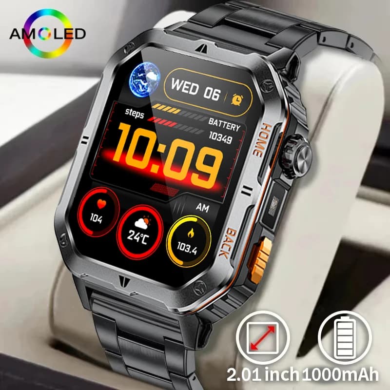2025 New Original 2.01 "Bluetooth Military Calling Men's Watch Smartwatch Men's Watch 1000mAh Air Sports Open Fitness Tracker Health Monitor Smartwatch