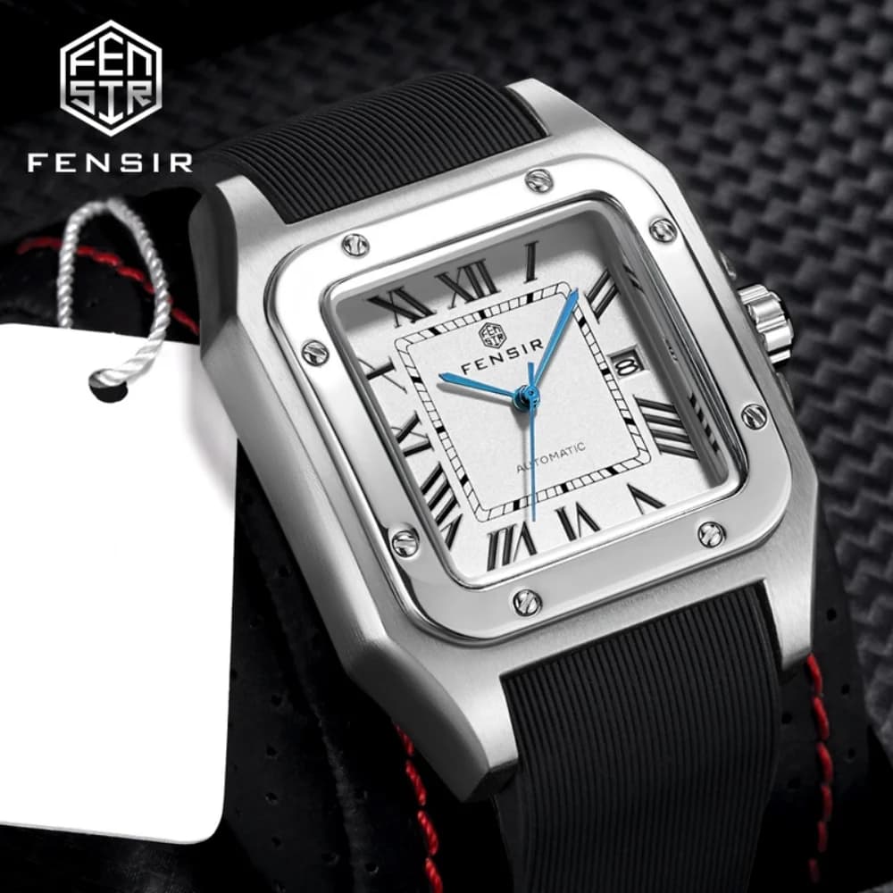 Light Luxury Square Business Men's Watch, European, American, Japanese, and Korean Style Party Gift Watch, Fashionable Casual Versatile Personalized Quartz Watch for Young Men, Students, and Socialites, the Best Gift for Him