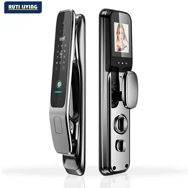 RUTI 3D Face Recognition Unlock Digital Door Lock With Camera FIngerprint Password Unlock Keyless Electronic