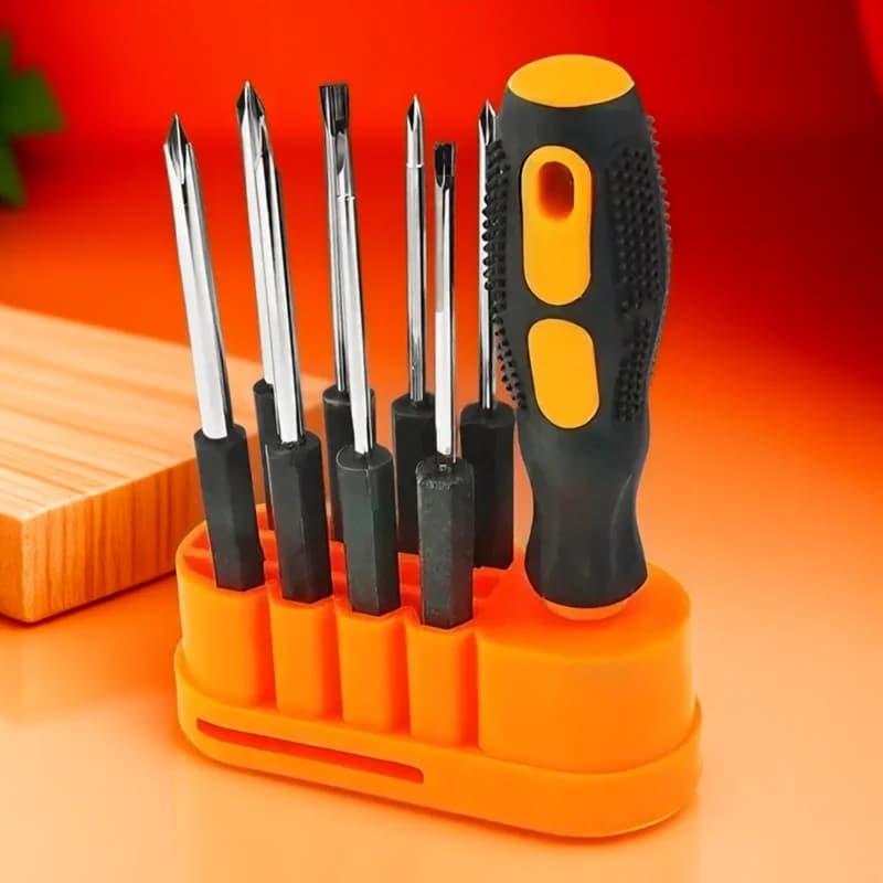 Set di mini cacciaviti 8 in 1 Punte a testa piatta Phillips intercambiabili multifunzionali Strumento portatile in lega di alluminio