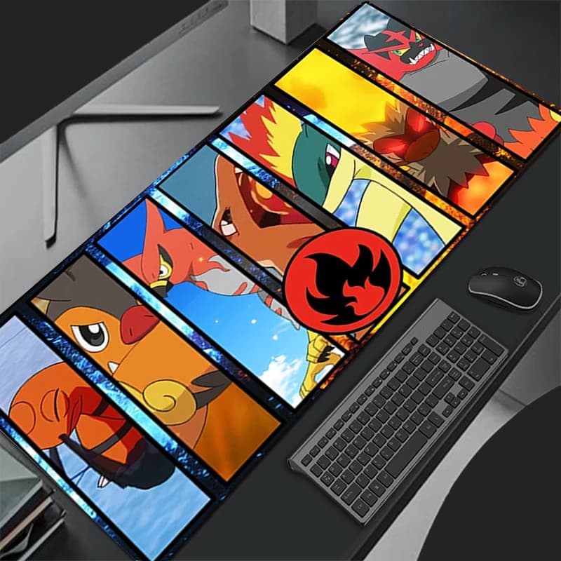 Tappetino per mouse Anime Pokemon Pikachu Gaming XXL, tappeto da scrivania per tastiera, tappetino da tavolo grande 900x400 per computer
