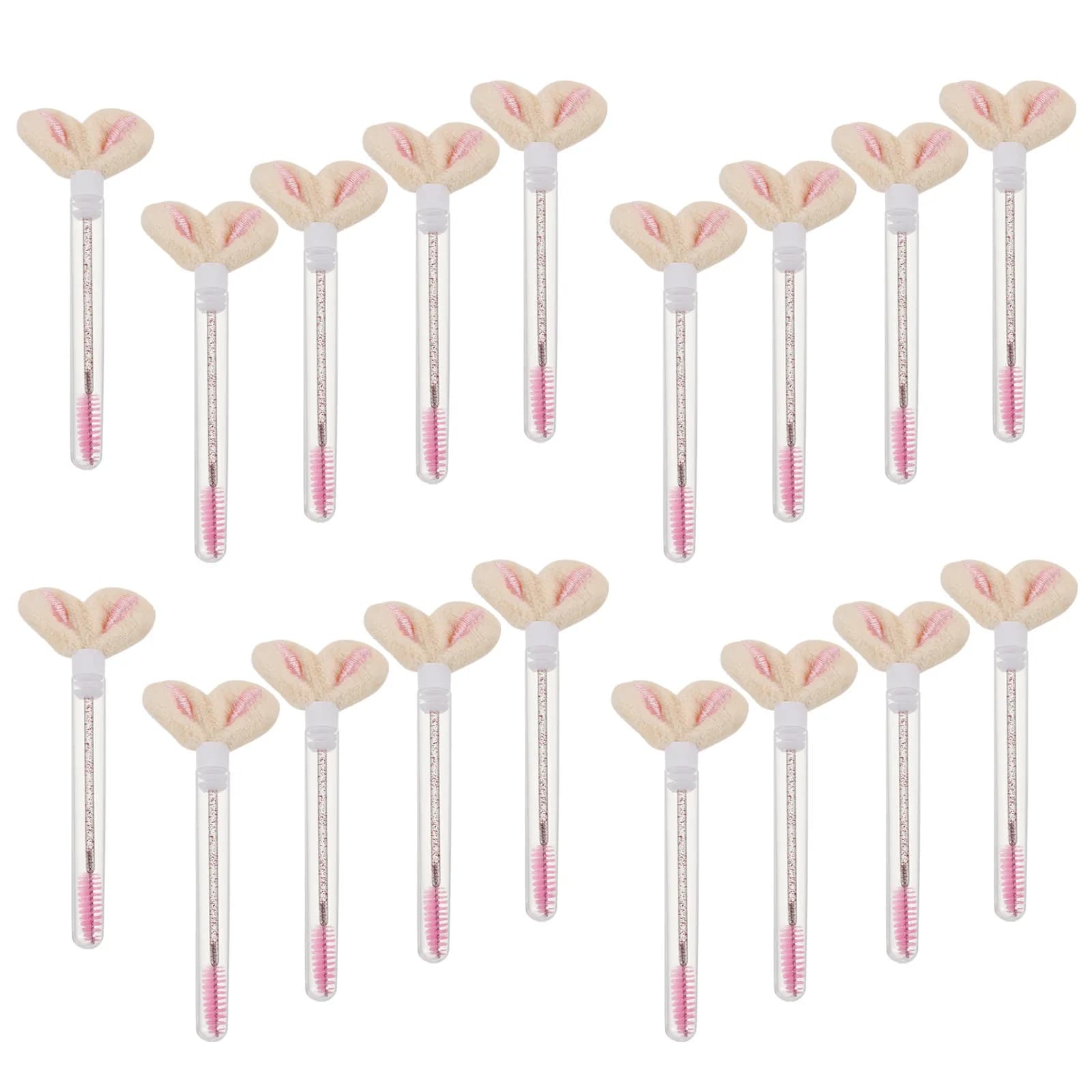 20 Pieces Disposable Brushes for Eyelashes with Tube, Crystal Applications for Extension Eyelashes, Mascara Application, Eyebrows Care