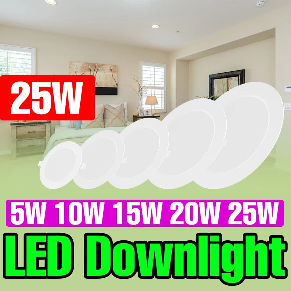 Luci di pannello rotonde a LED ultra sottili da 25 W per interni 220 V Soffitti Faretto da incasso Soggiorno Camera da letto Kitche Ufficio Illuminazione notturna