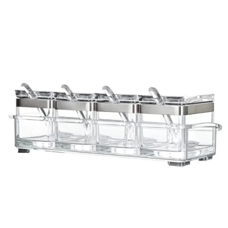 Organizer da cucina e contenitore per la conservazione scatola per condimenti in acrilico Set di barattoli per spezie bottiglia per ampolla per condimenti forniture da cucina