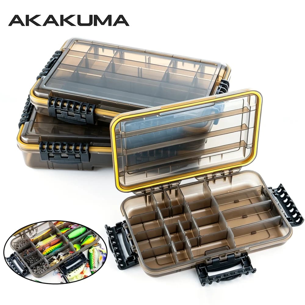 Premium PC Waterproof Fishing Lure Box Tackle Storage Case with Adjustable Dividers Silicone Seal Ring for Sea and Freshwater
