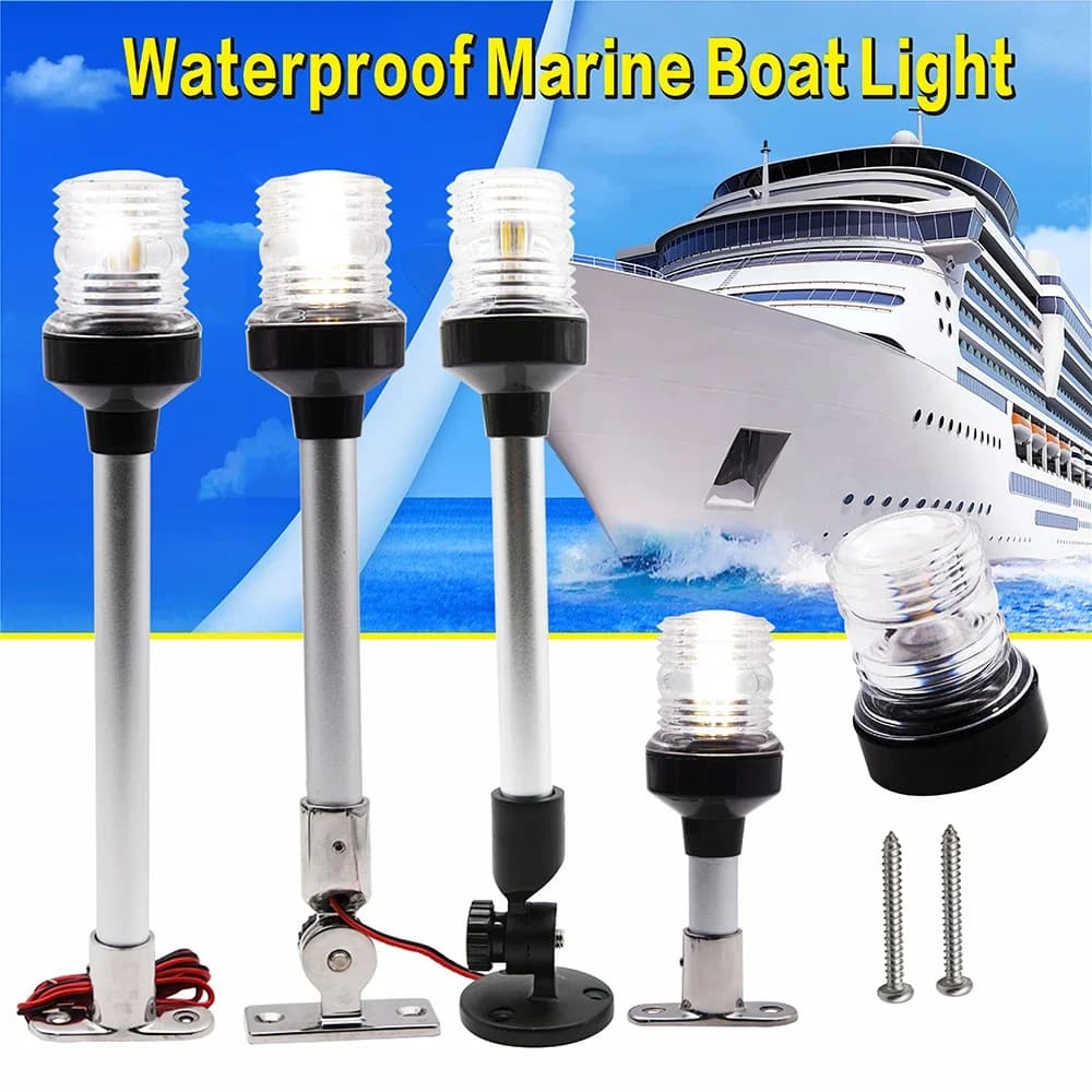 Luce di navigazione per barche a LED pieghevole da 6 12 pollici per luce di ancoraggio per poppa marina per yacht 12 ~ 24V Luce di segnalazione per vela 4000 ~ 4500K personalizzata